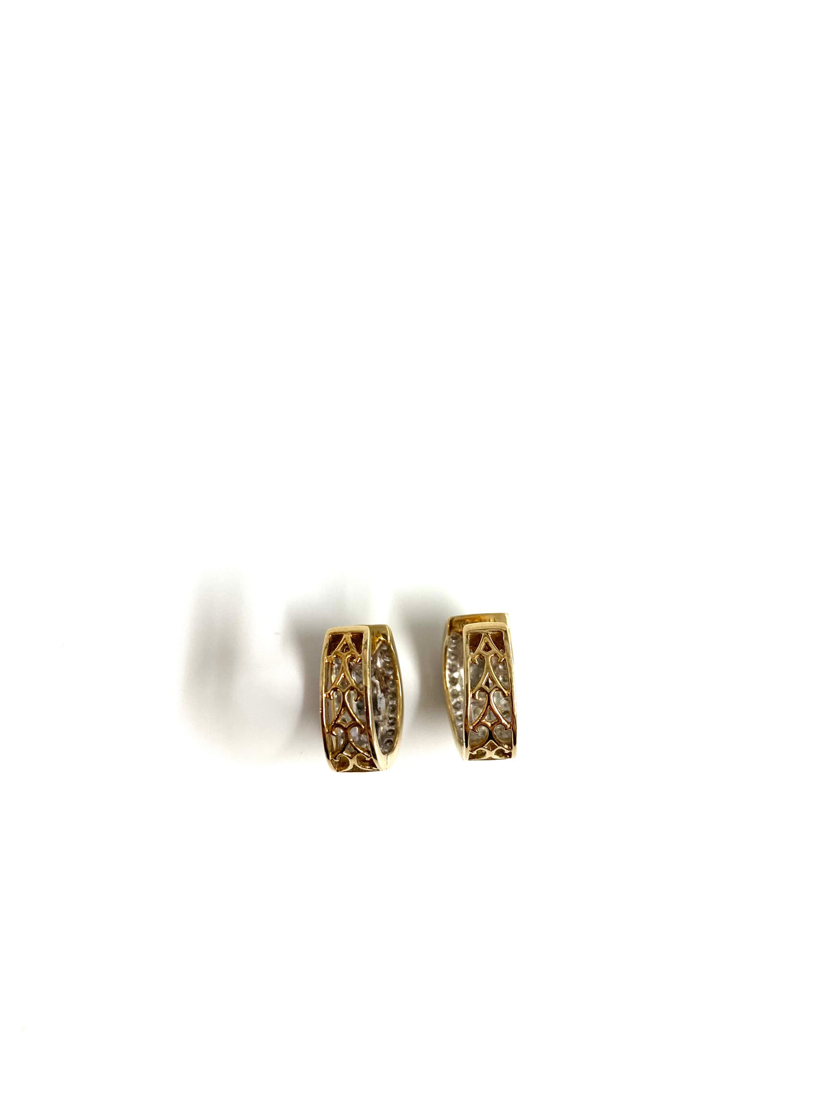 9ct Yellow Gold Diamond Hoop Earrings
