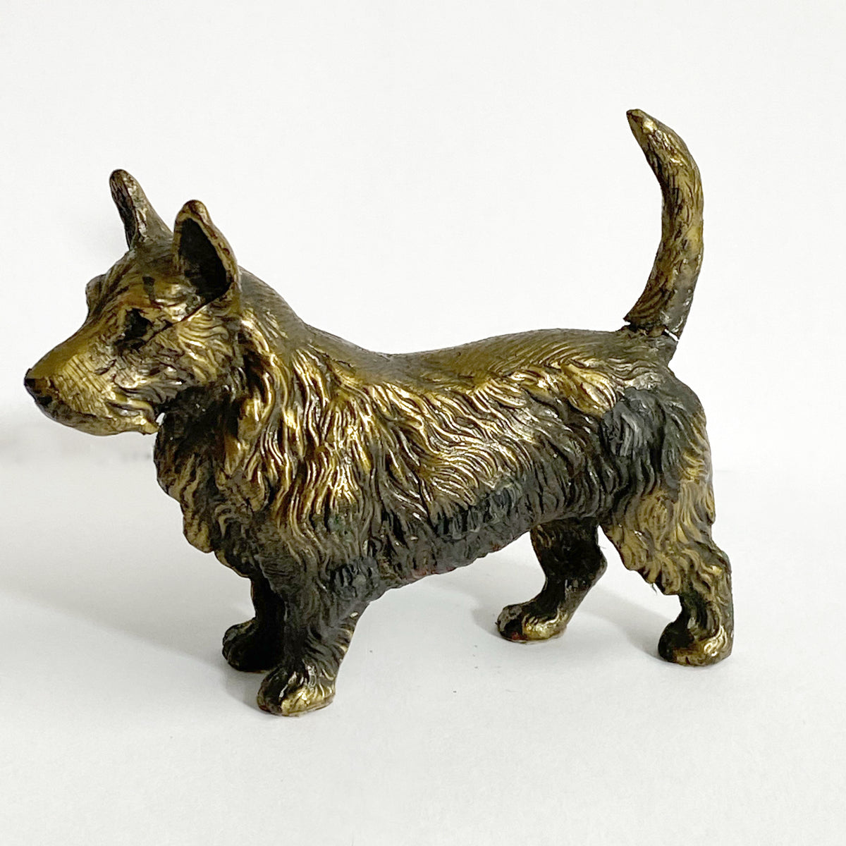 Antique Bronze Schnauzer Dog Statue