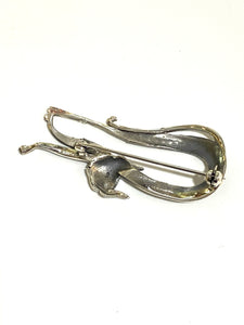 Sterling Silver Marcasite Arched Back Cat Brooch