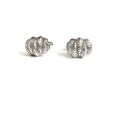 Sterling Silver Leaf Cufflinks