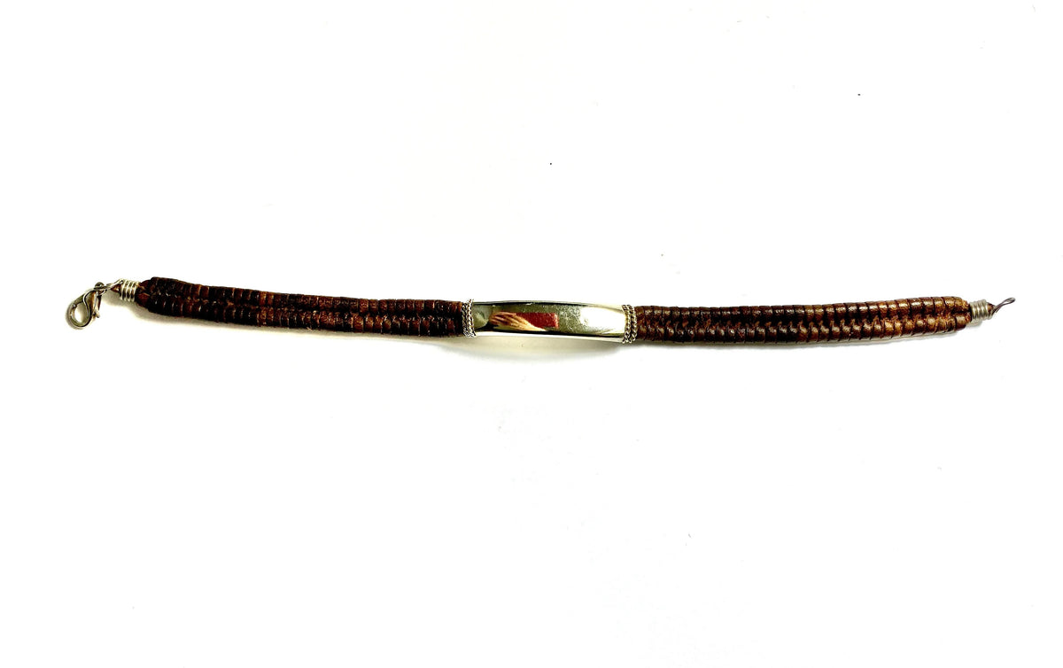 Sterling Silver Braided Leather Bracelet