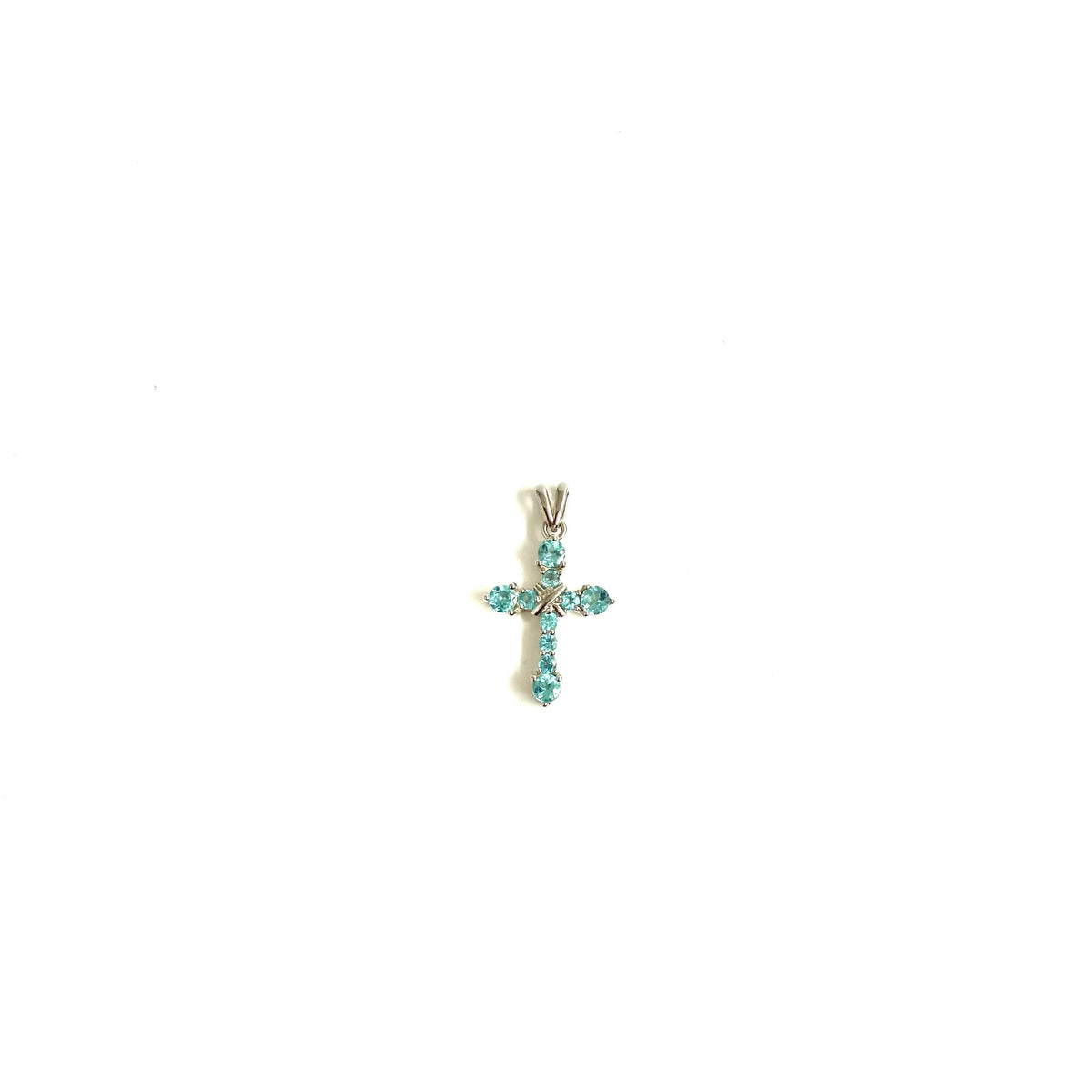 Sterling Silver Apatite Cross Pendant