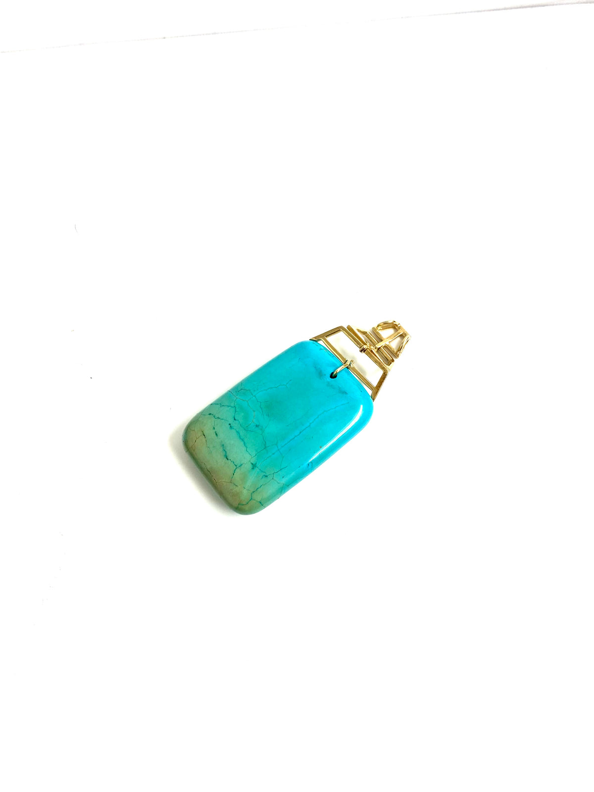 Sterling Silver Gold Plate Turquoise Pendant