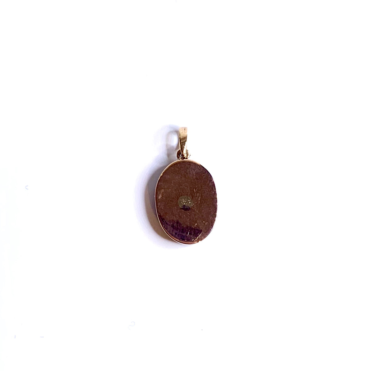 9ct Gold Oval Cut Solid Black Opal Pendant