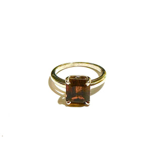 9ct White Gold Brandy Cognac Coloured Tourmaline Ring