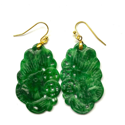 Hand Carved Jade Earrings