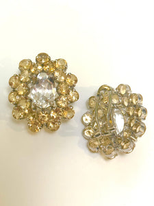 Large Natural Citrine Gemstone Stud and clip Earrings