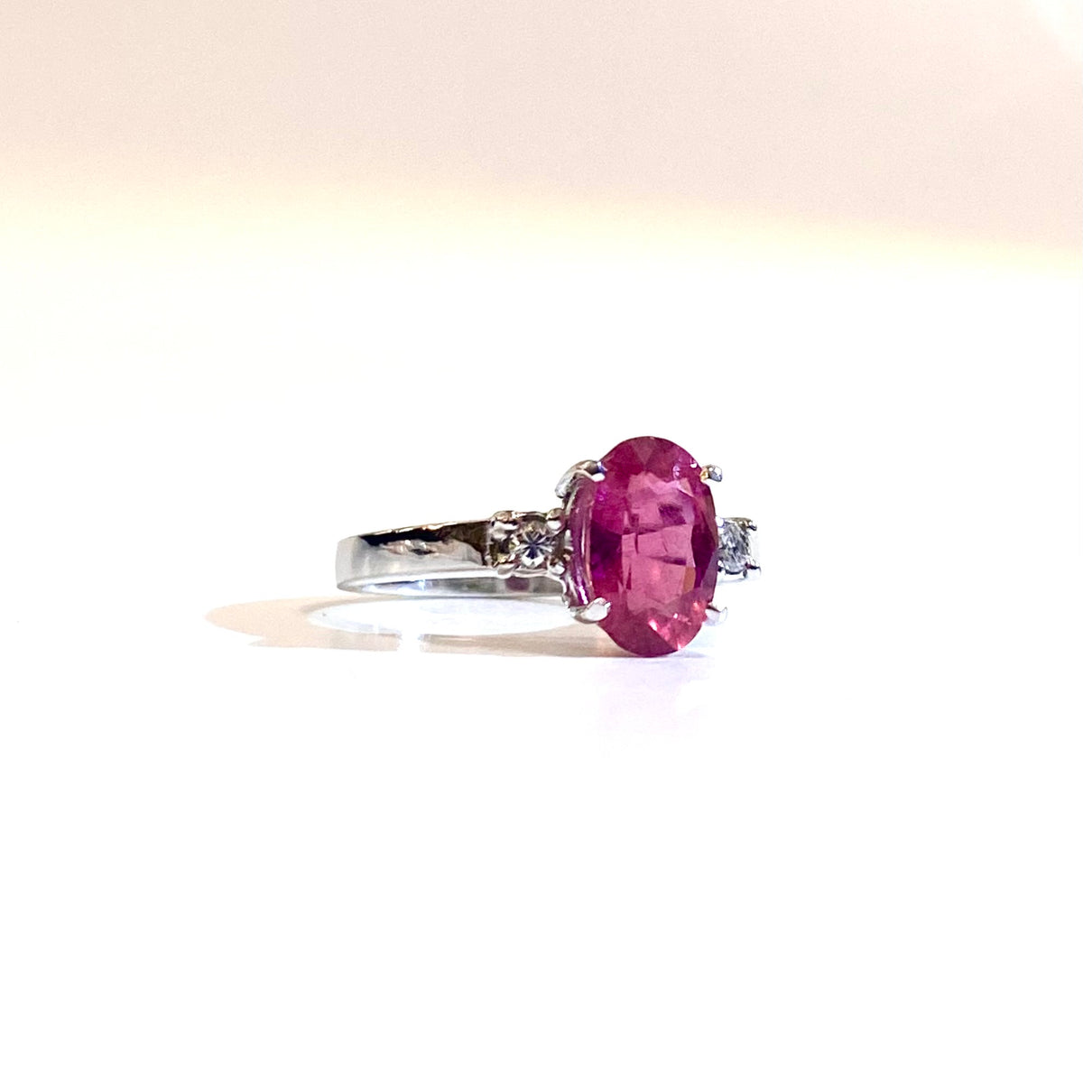 Pink Tourmaline and Diamond Ring