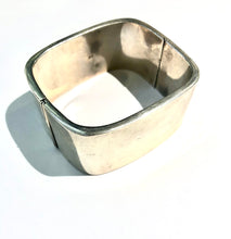 Square Rounded Silver Hinged Cuff