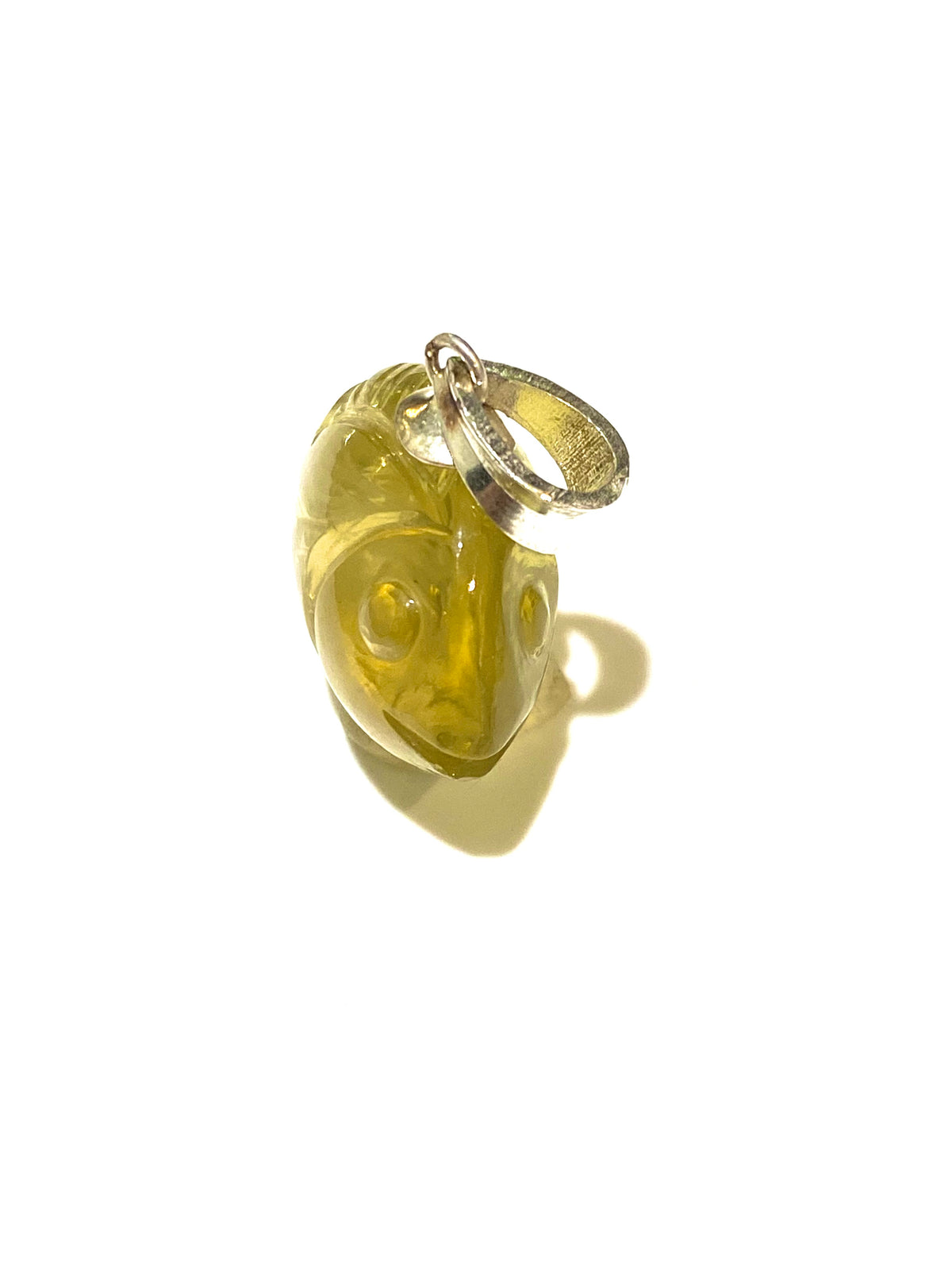 Hand-carved Citrine Fish Pendant