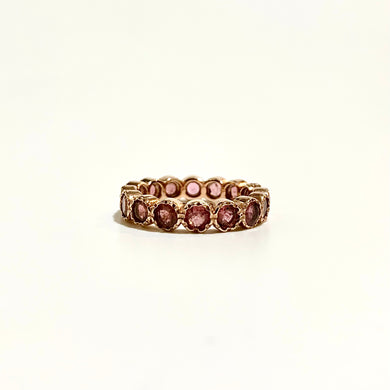 Silver Gold Plate Tourmaline Eternity Ring