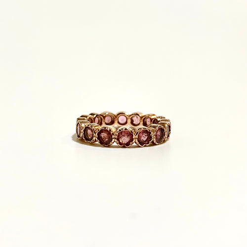 Silver Gold Plate Tourmaline Eternity Ring