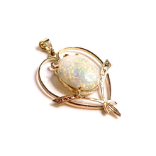 Antique 9ct Yellow Gold Solid Opal Pendant