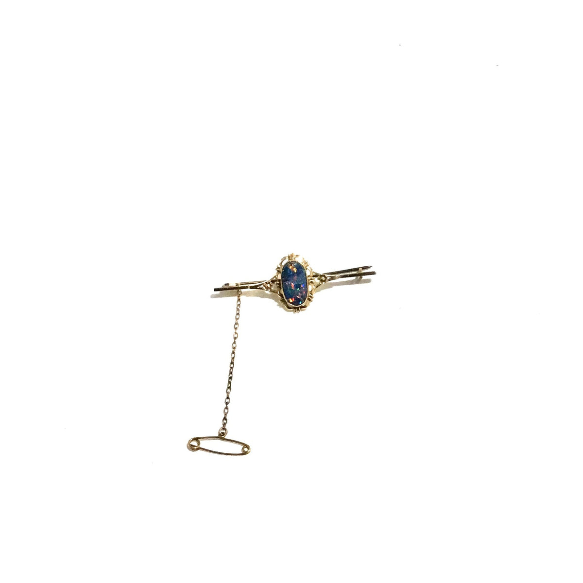 9ct Rose Gold Black Opal Brooch