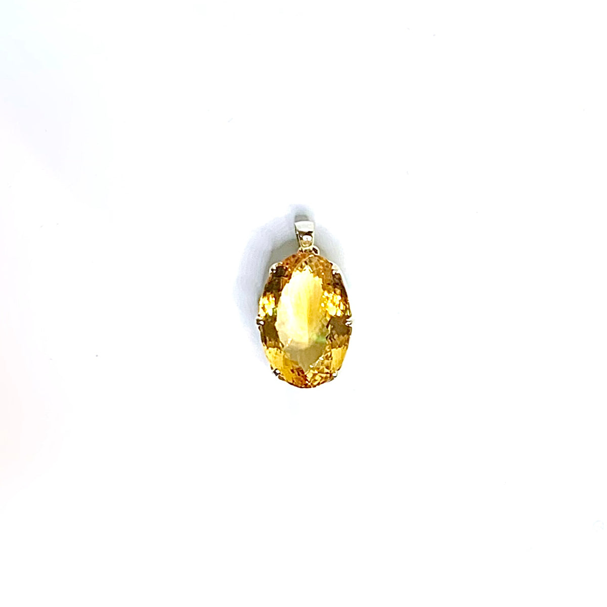 Sterling Silver Oval Cut Citrine Pendant