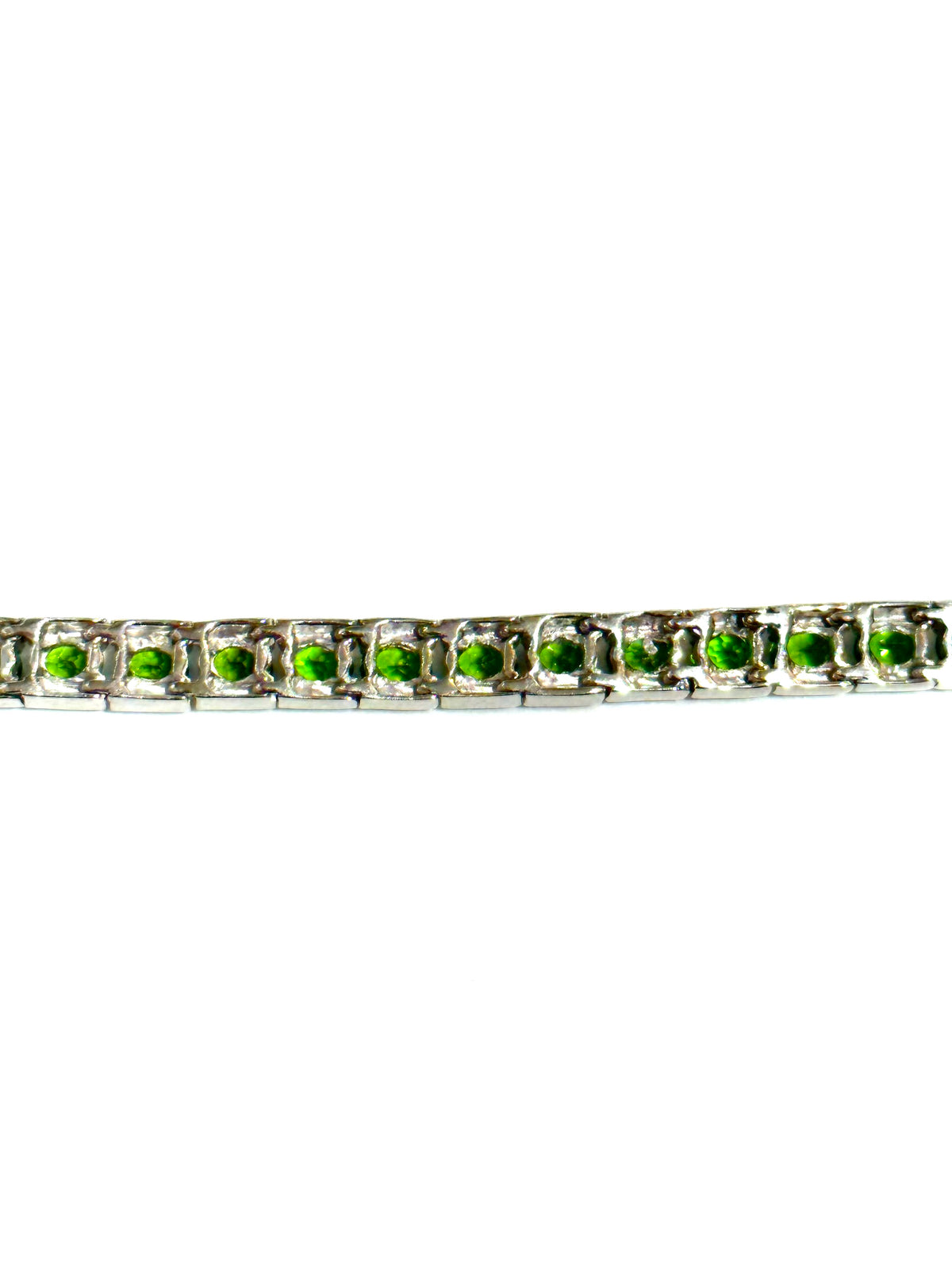 Sterling Silver 5mm Round Faceted Diopside Bracelet