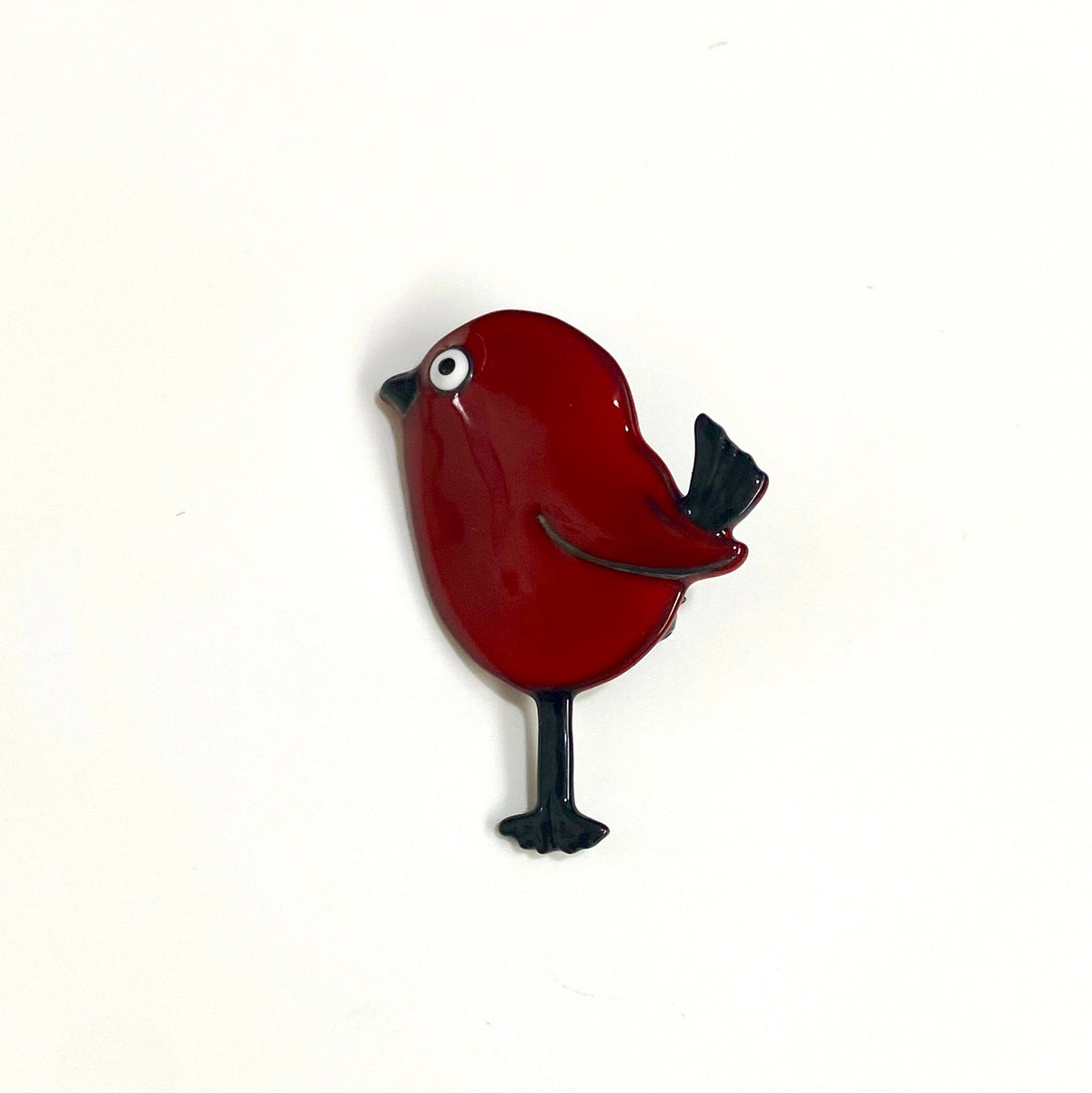 Sterling Silver Enamel Bird Brooch