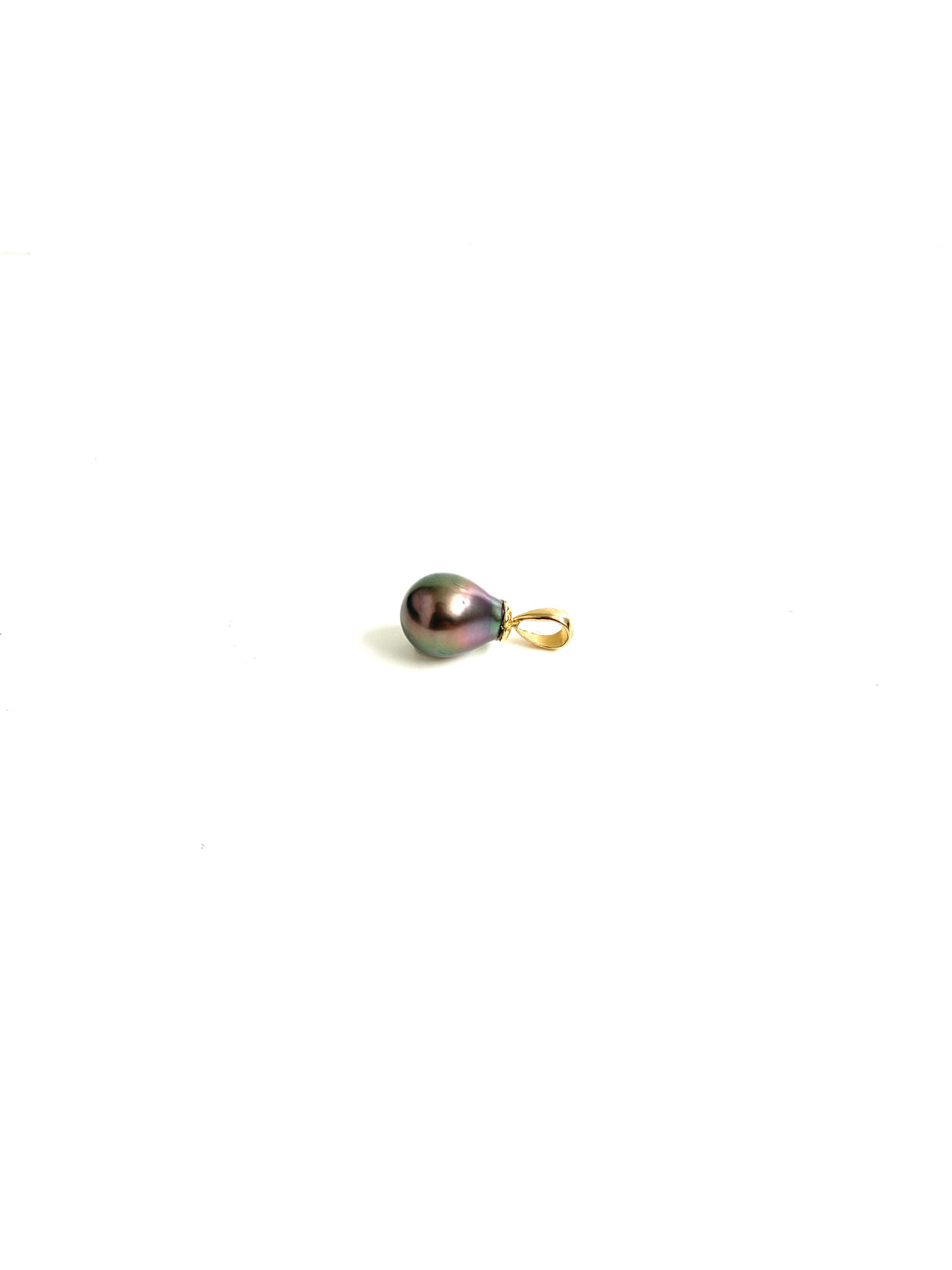 9ct Yellow Gold Black Tahitian 10mm Pearl Pendant