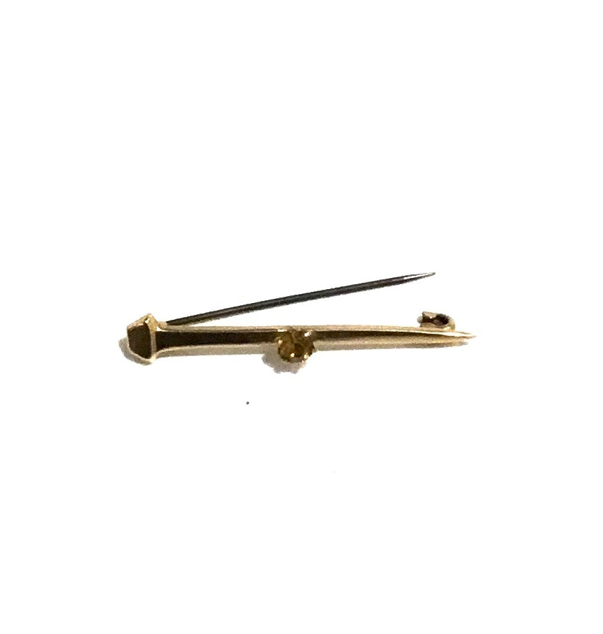 Bar Brooch with Small Citrine