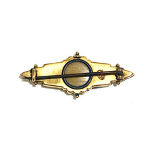 Antique 9ct Yellow Gold Ruby and Seed Pearl Victorian Mourning Brooch