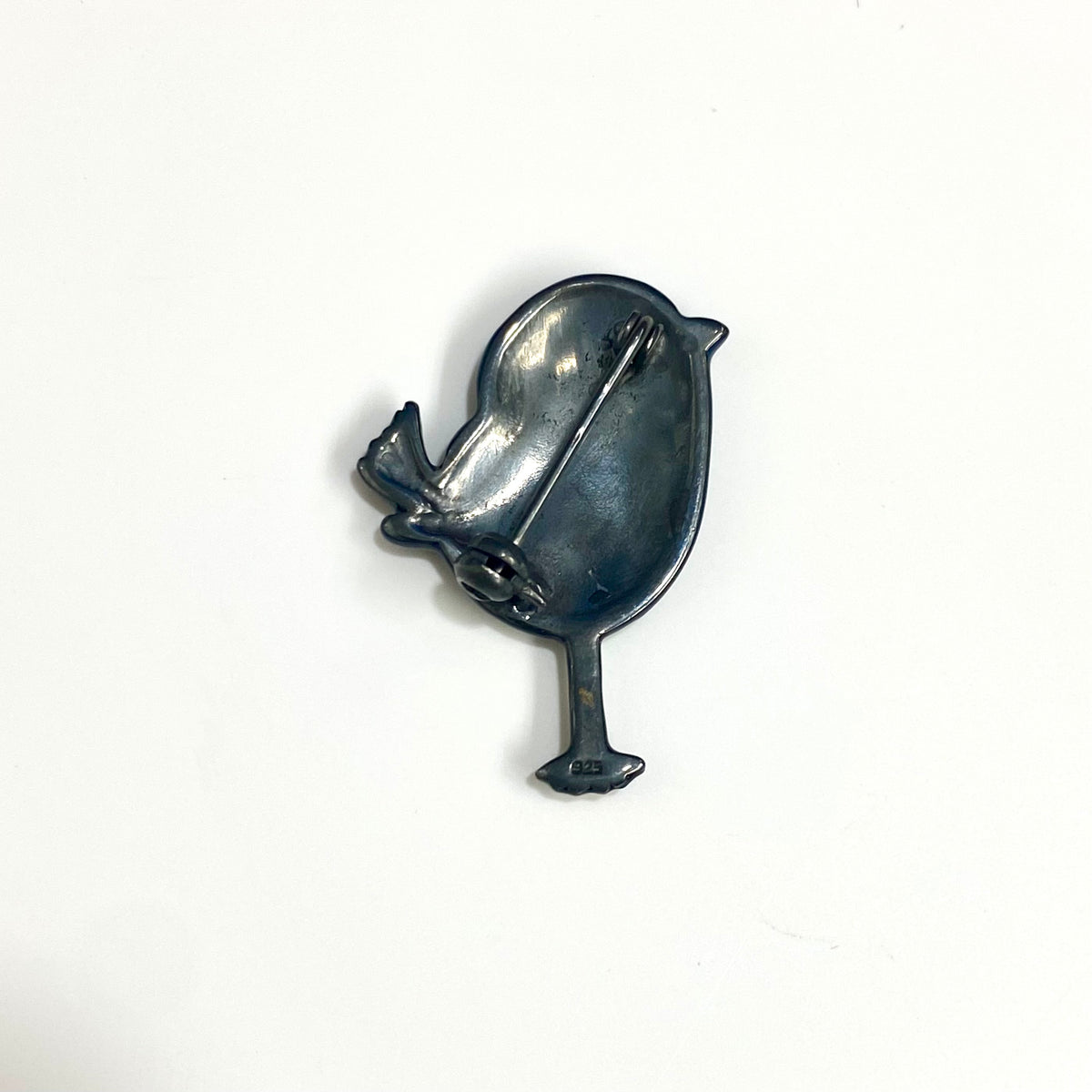Sterling Silver Enamel Bird Brooch
