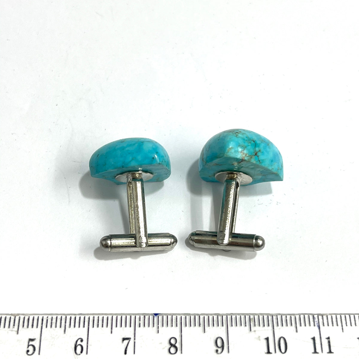 Sterling Silver Blue Howlite Shield Cut Cufflinks