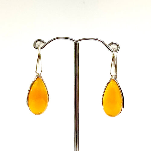 Sterling Silver Carnelian Teardrop Earrings