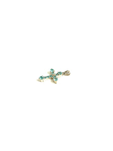 Sterling Silver Apatite Cross Pendant