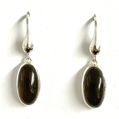 Sterling Silver Cabochon Gemstone Drop Earrings