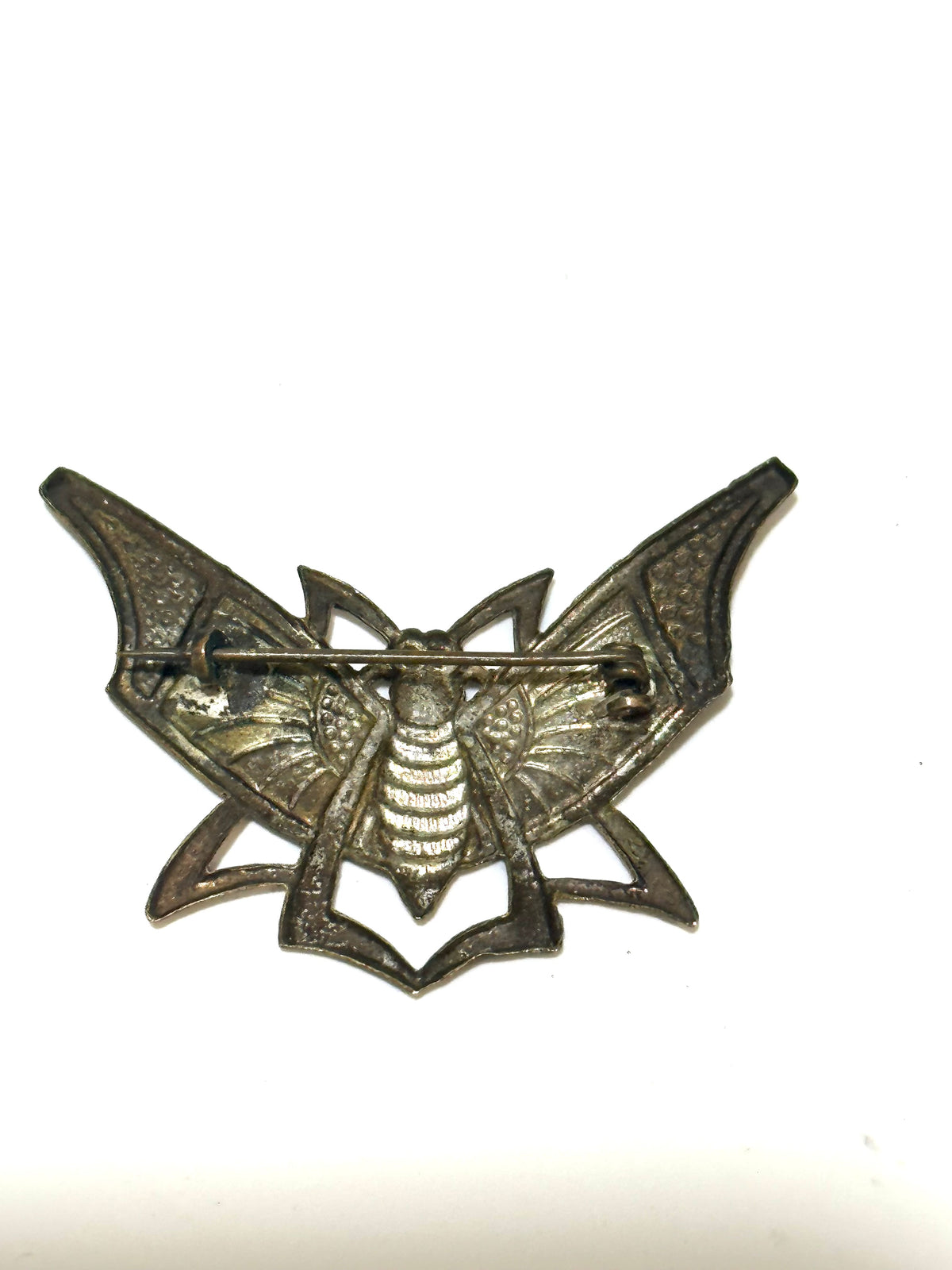 Vintage Enamelled  Brass Scarab brooch
