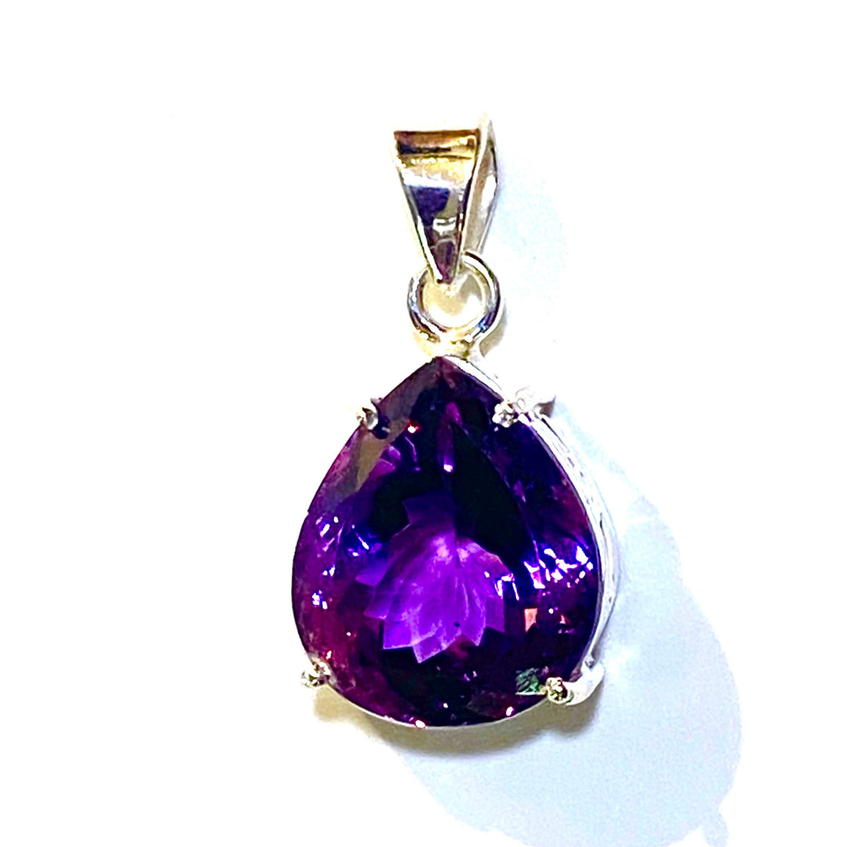 Natural Amethyst Sterling Silver Pendant