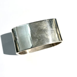 Square Rounded Silver Hinged Cuff