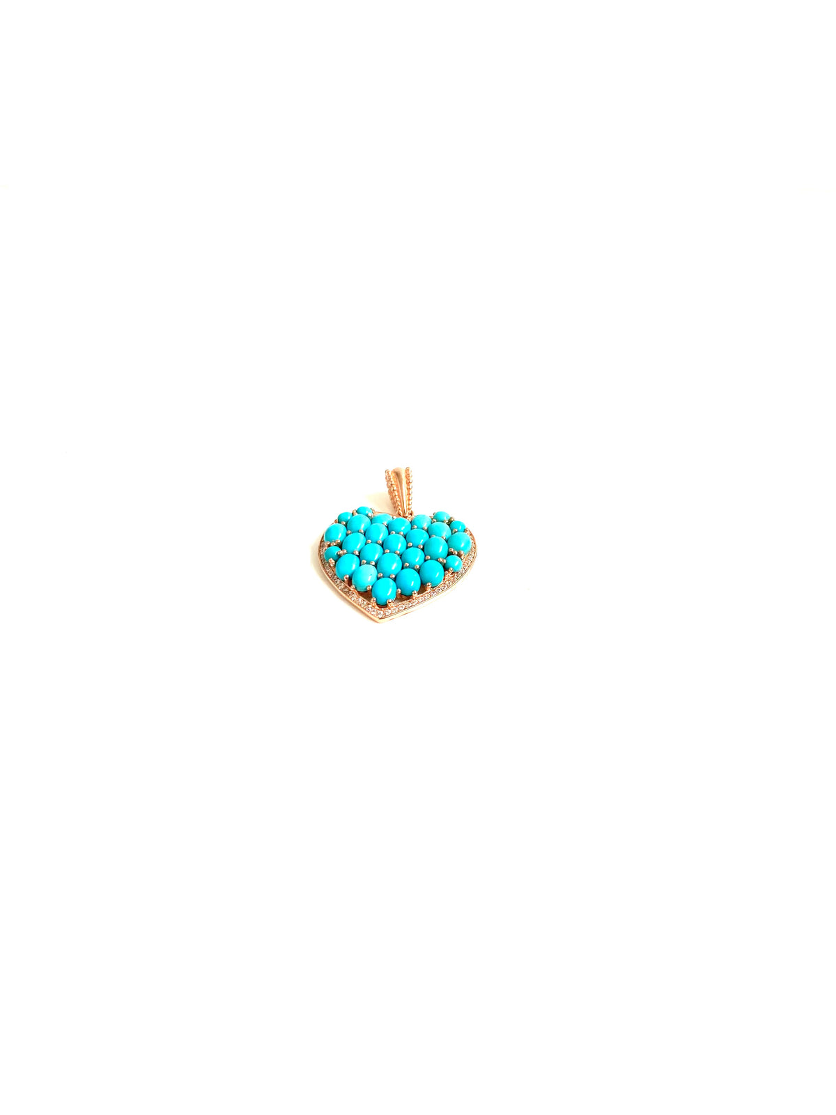 Sterling Silver Gold Plate Turquoise Heart Pendant