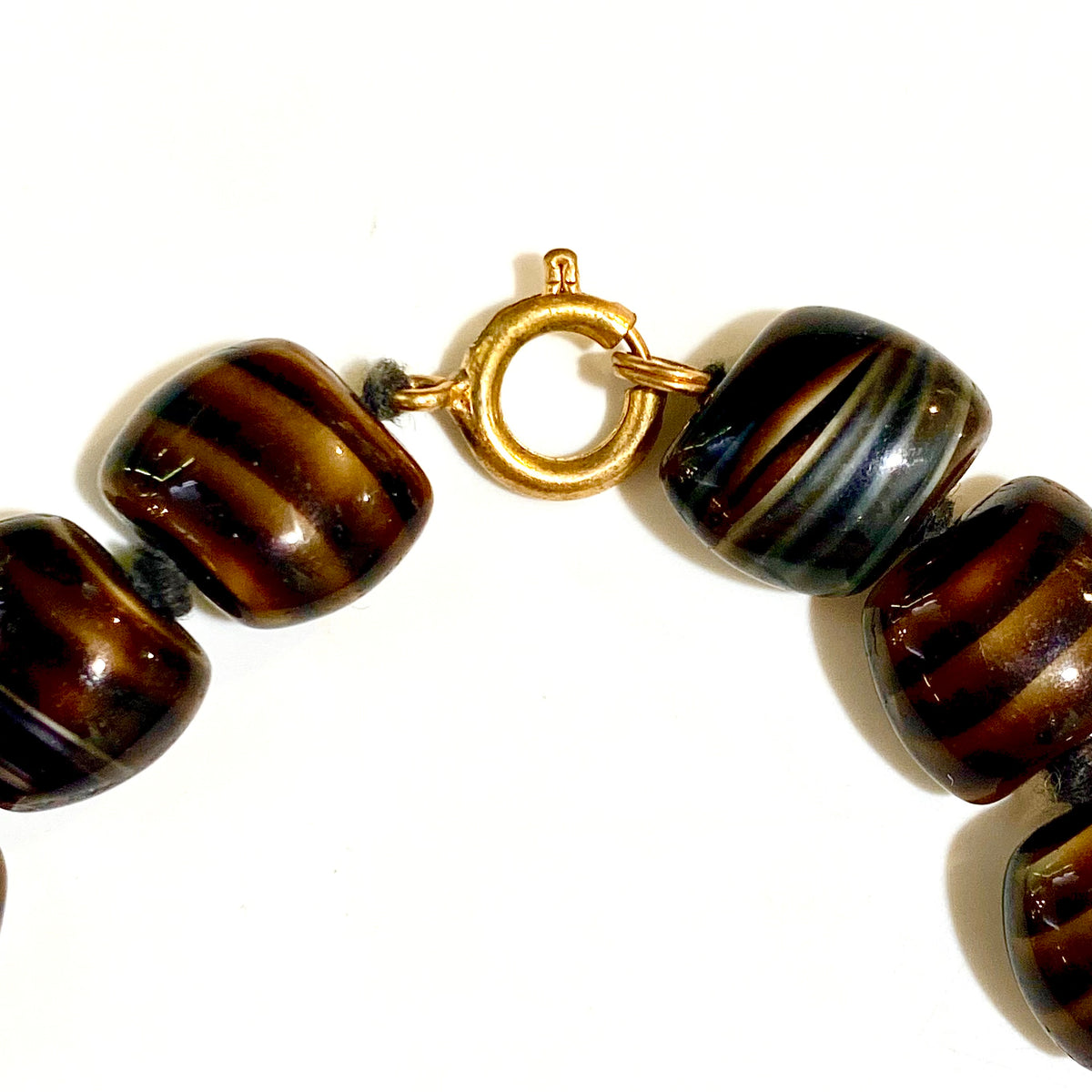 Brown Murano Glass Necklace with Gold Clasp