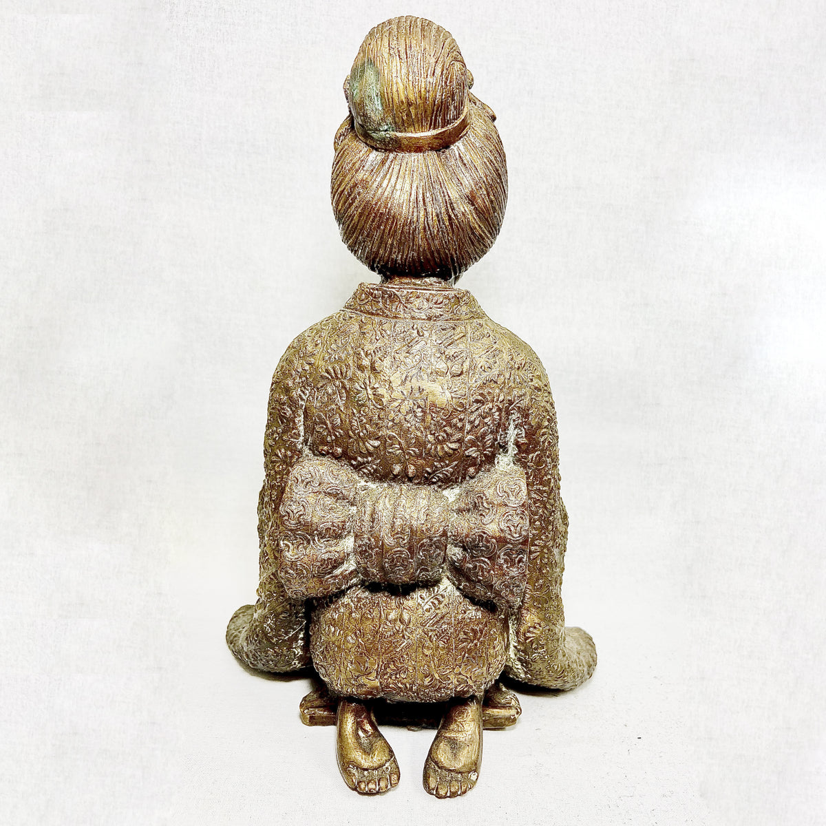 Antique Bronze Kneeling Geisha Statue