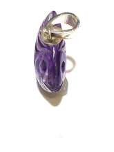 Hand-carved Amethyst Fish Pendant