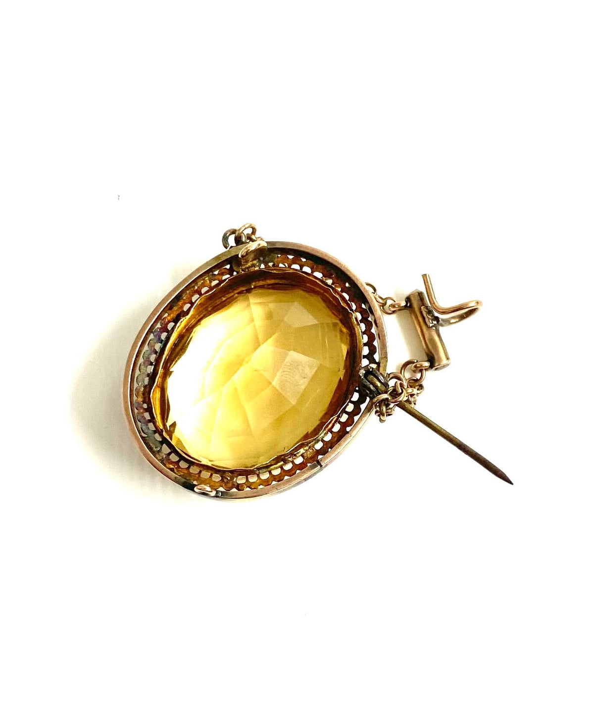 14ct Gold Citrine Brooch