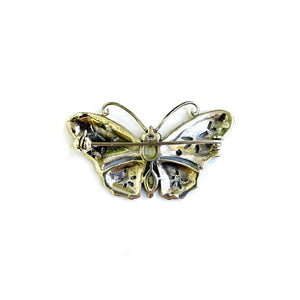 Marcasite and Mother of Pearl Butterfly Brooch