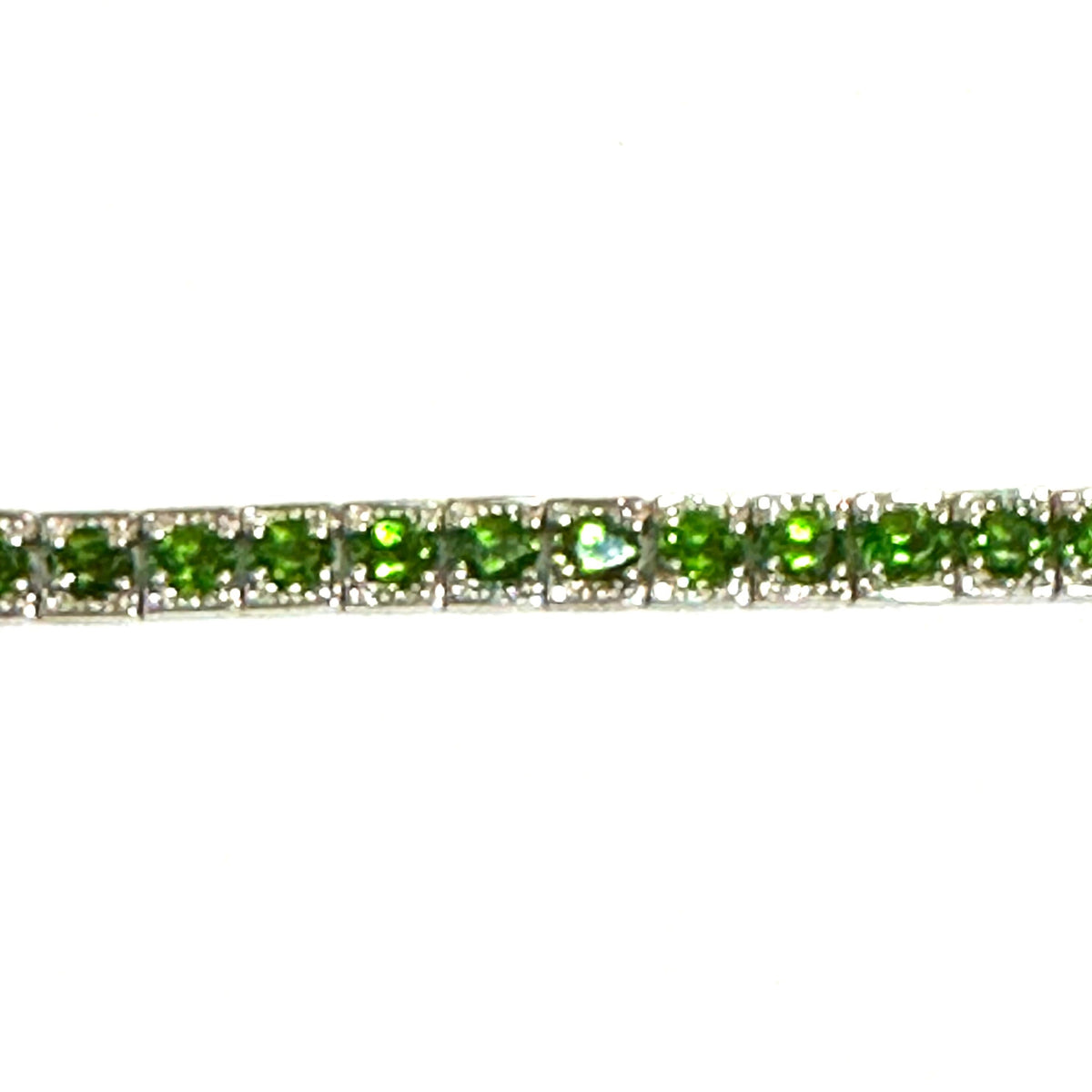 Sterling Silver 5mm Round Faceted Diopside Bracelet
