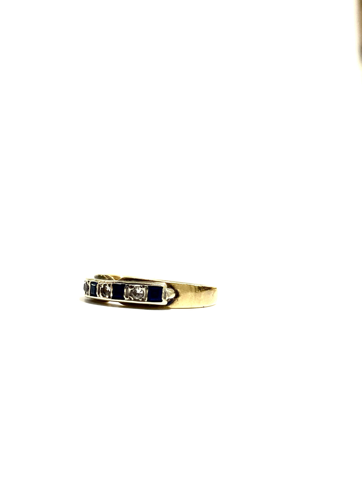 9ct Gold Diamond and Sapphire Band