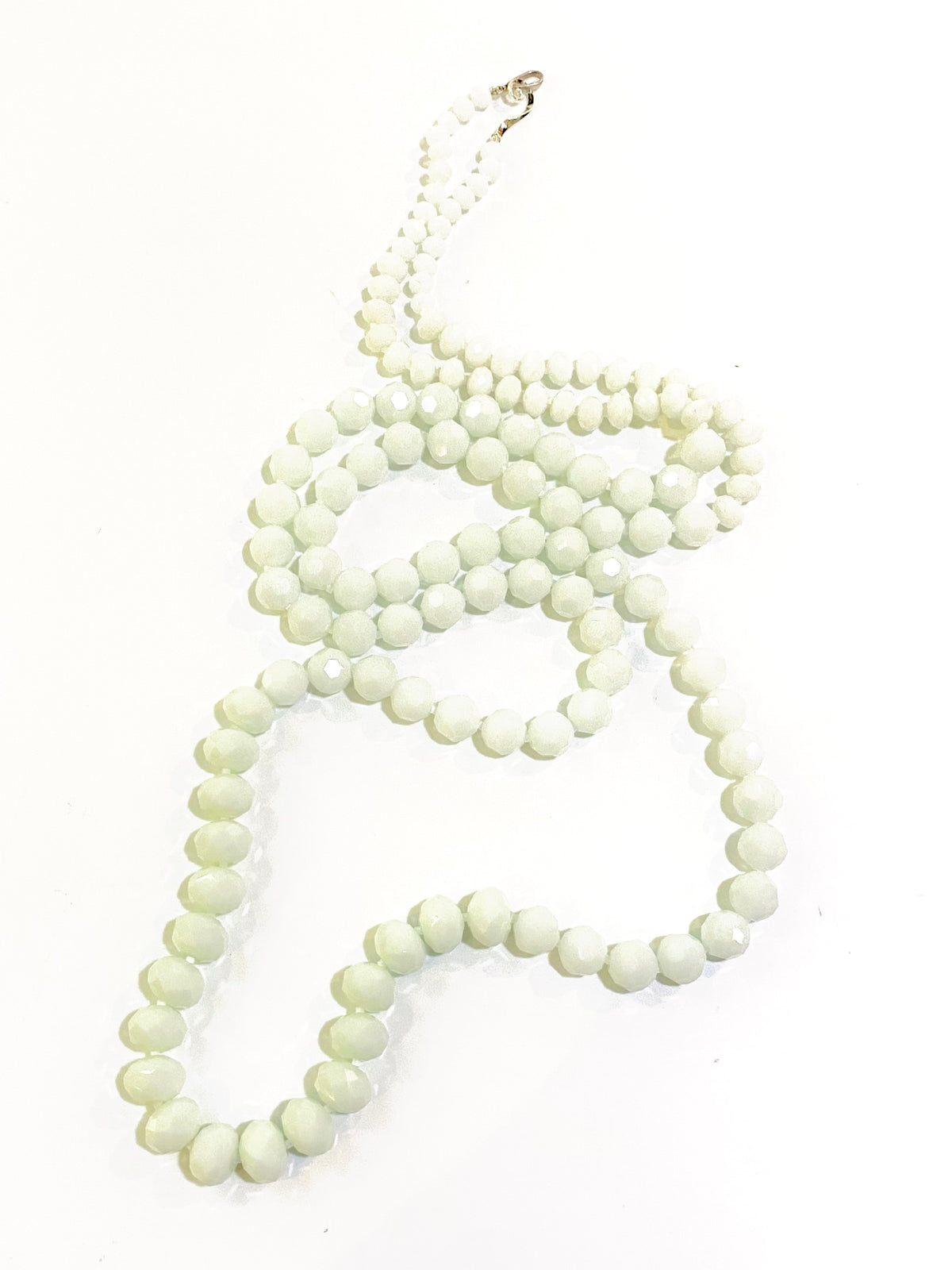 White Crystal Faceted Beaded Necklace