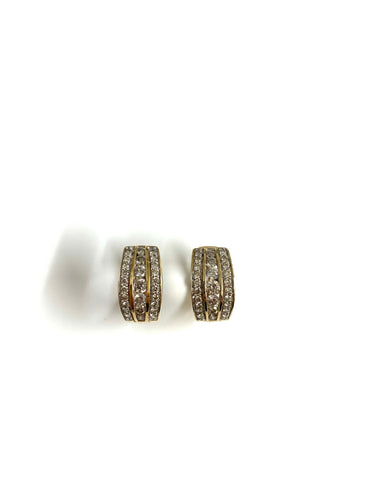 9ct Yellow Gold Diamond Hoop Earrings