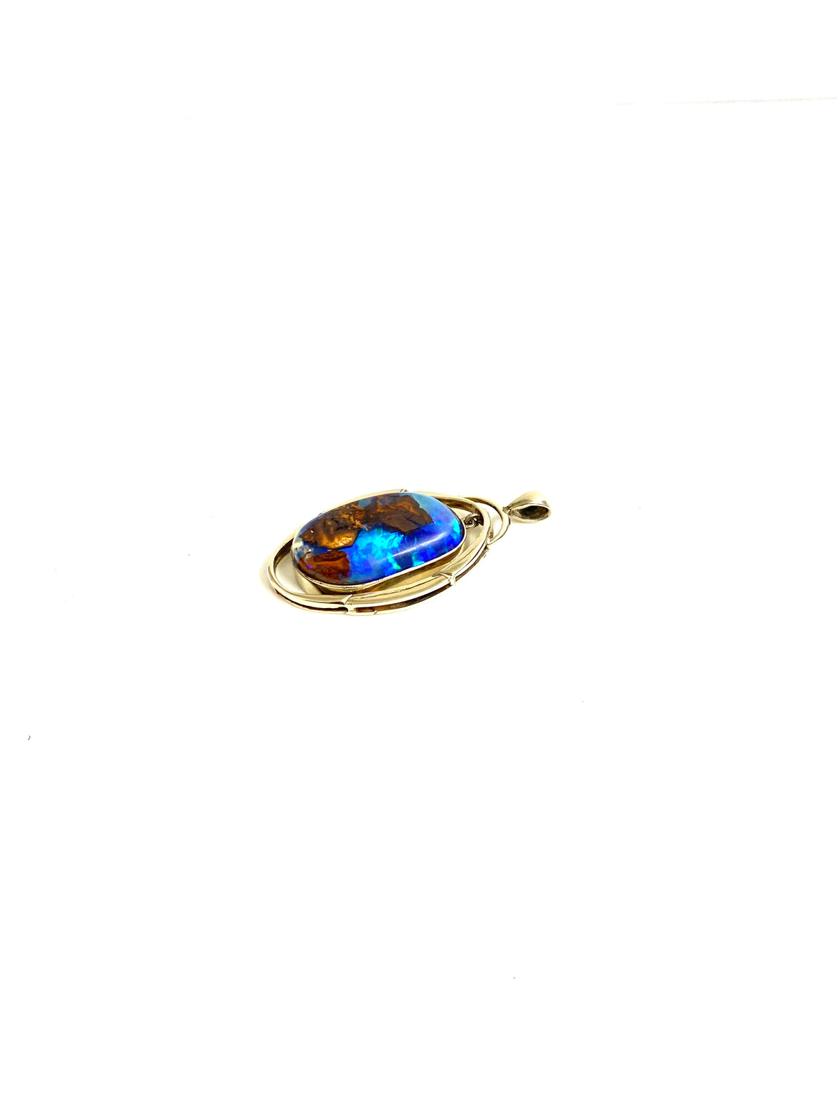 9ct White Gold Boulder Australian Opal