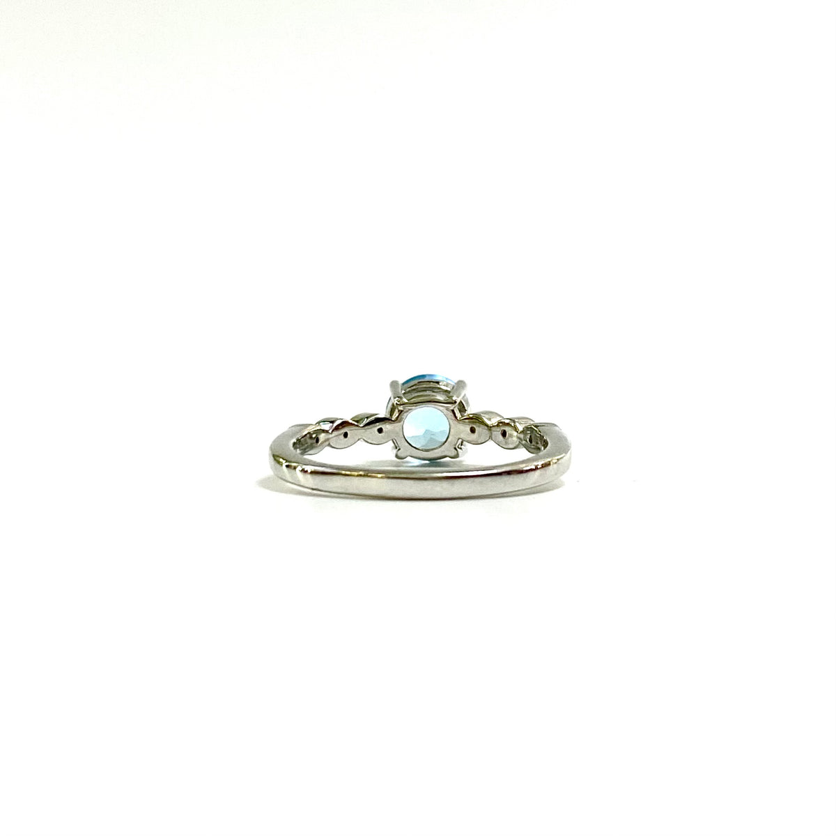 Sterling Silver Swiss Blue Topaz and Cubic Zirconia Ring