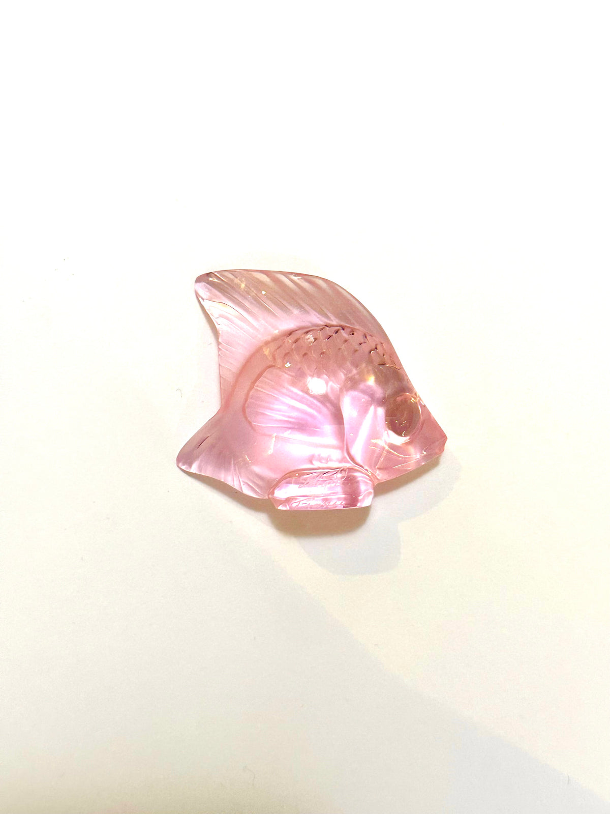 Lalique Pink Art Glass Fish