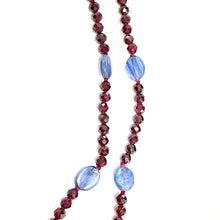 Faceted Garnet and Kyanite Beaded Necklace