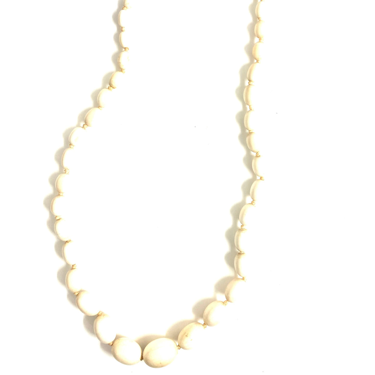 Ivory Oval Beaded Necklace