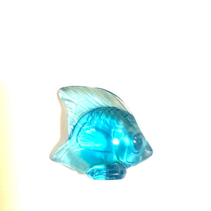 Lalique Blue Art Glass Fish