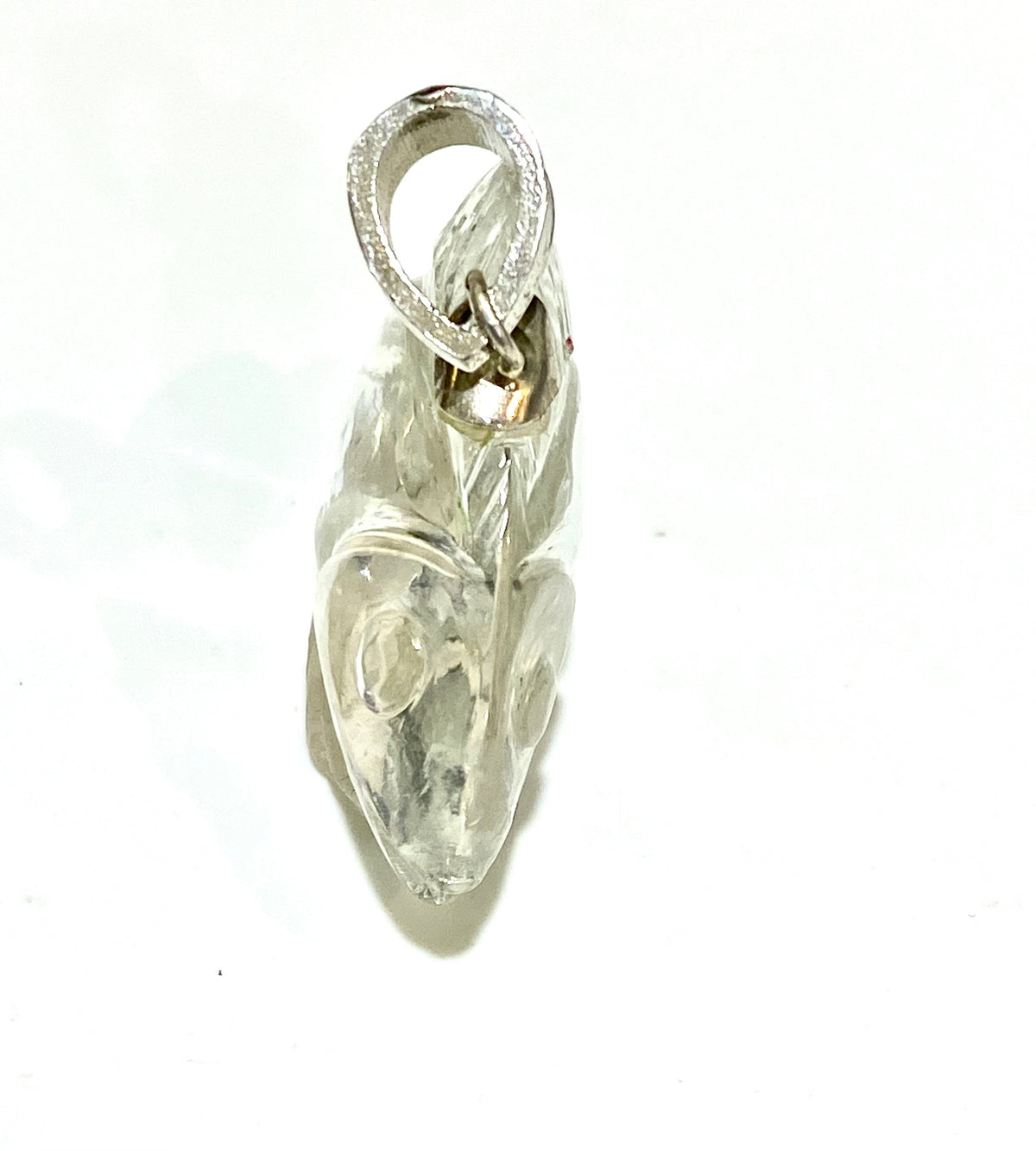 Hand-carved Rock Crystal Fish Pendant
