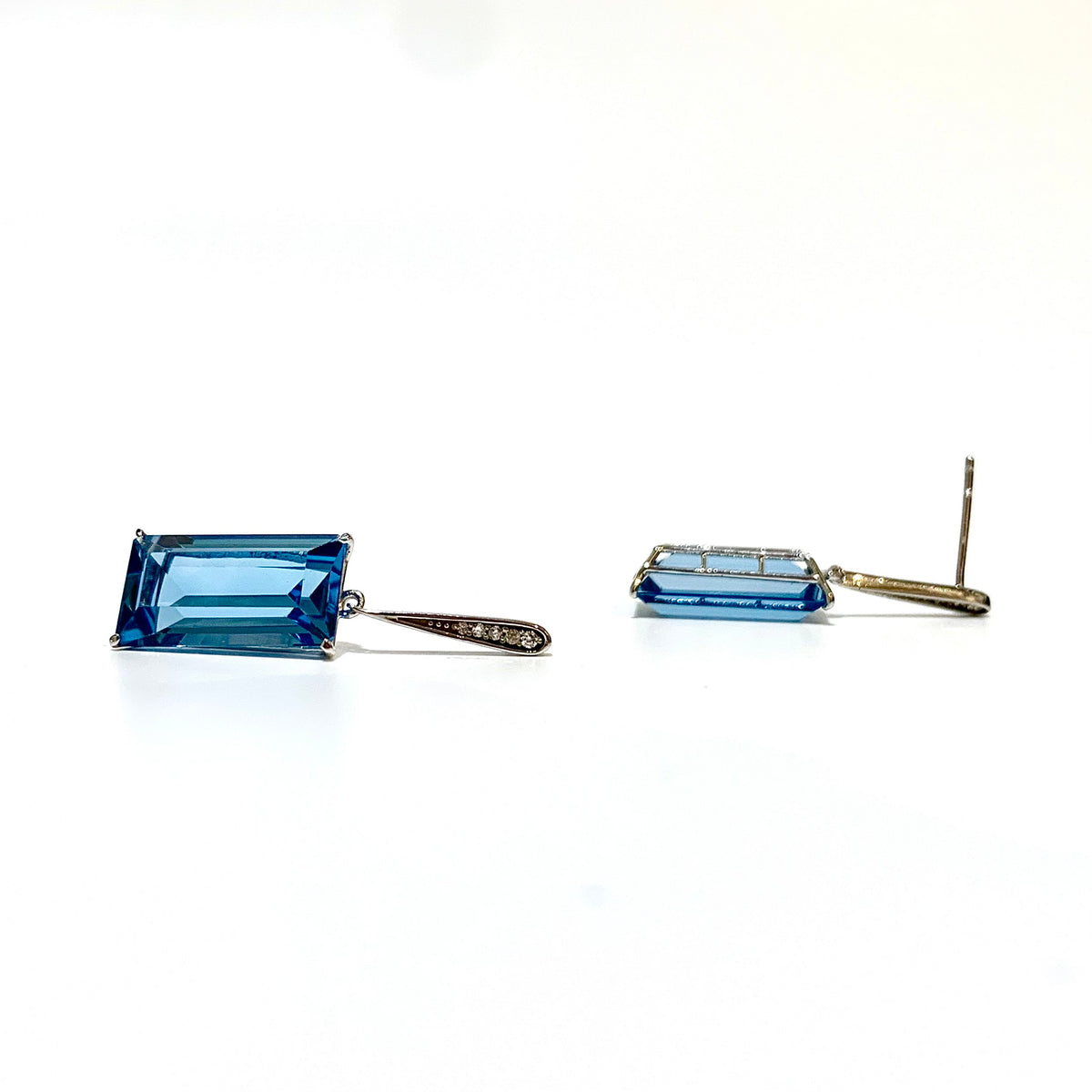 London Blue Topaz and Diamond Earrings